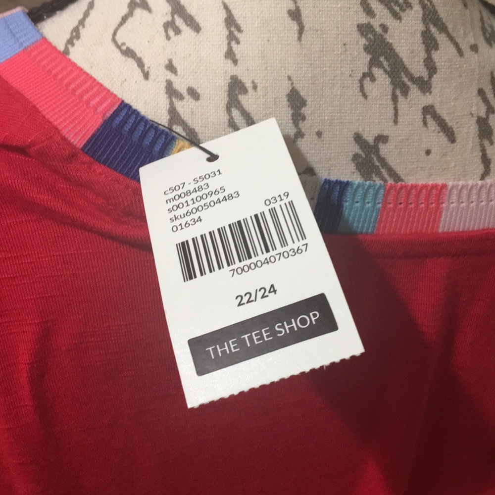 Lane Bryant Rib Trim Crew Neck Tee - Picture 4 of 5